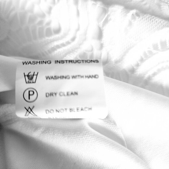 Women's Classic White Lace Sleeveless A-line Midi Minimalist Dress| Sz.‎ L (EUC) - Picture 8 of 9